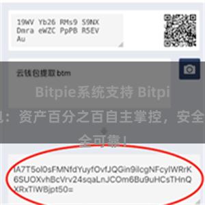 Bitpie系统支持 Bitpie钱包：资产百分之百自主掌控，安全可靠！