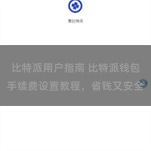 比特派用户指南 比特派钱包手续费设置教程，省钱又安全